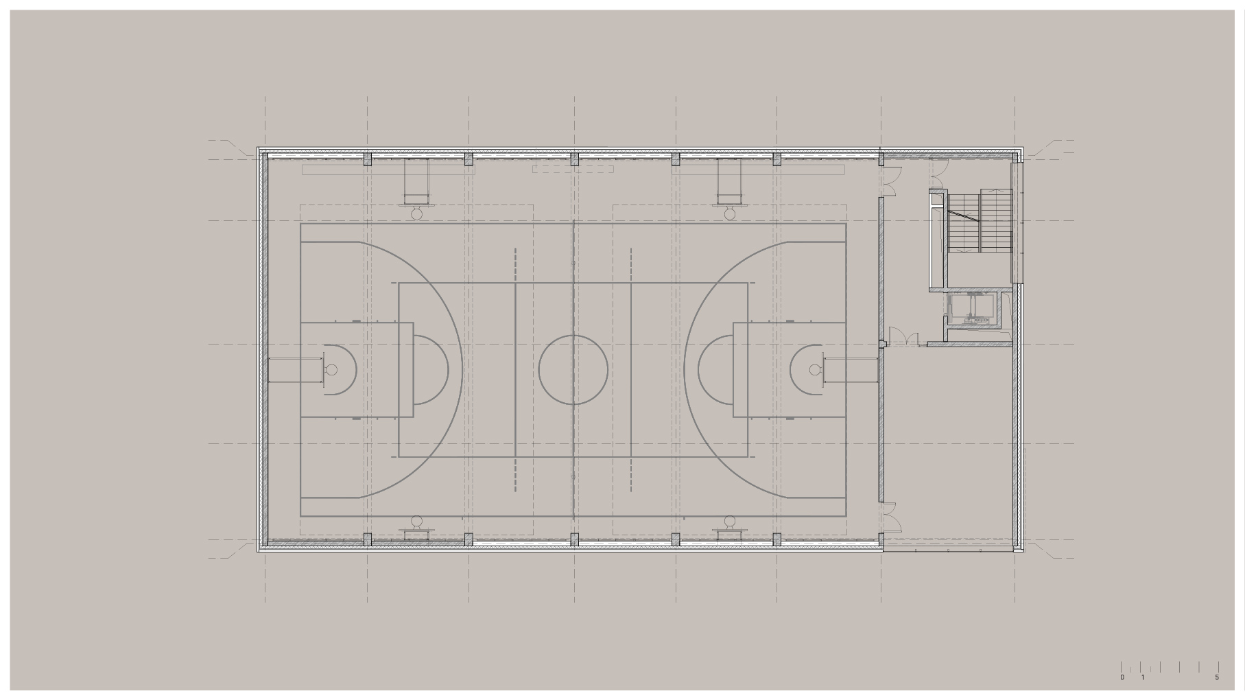 Hybrid sport complex with fencing hall in Wrocław - floor plan